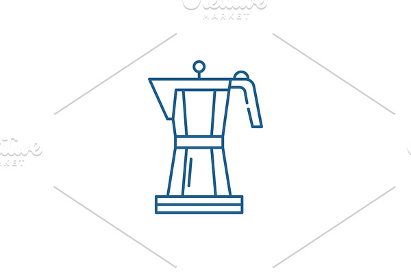 Making coffee line icon concept