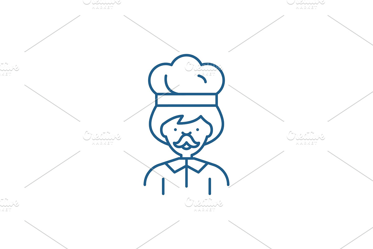Male cook line icon concept. Male in Illustrations - product preview 8