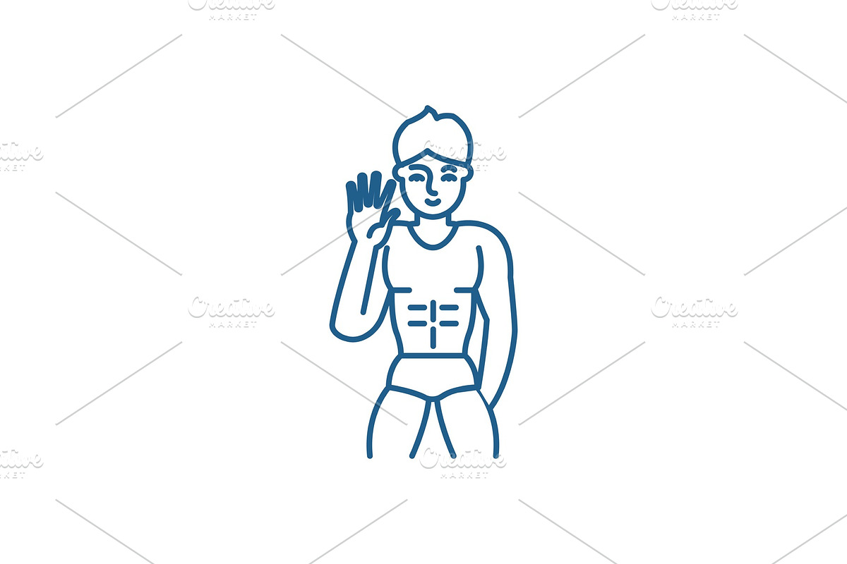 Male striptease line icon concept in Illustrations - product preview 8