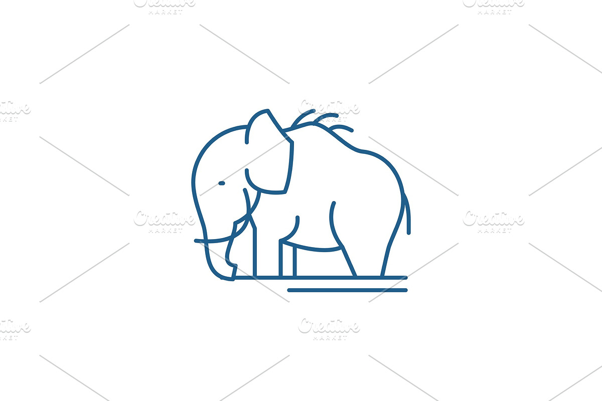 Mammoth line icon concept. Mammoth in Illustrations - product preview 8