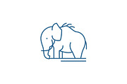 Mammoth line icon concept. Mammoth