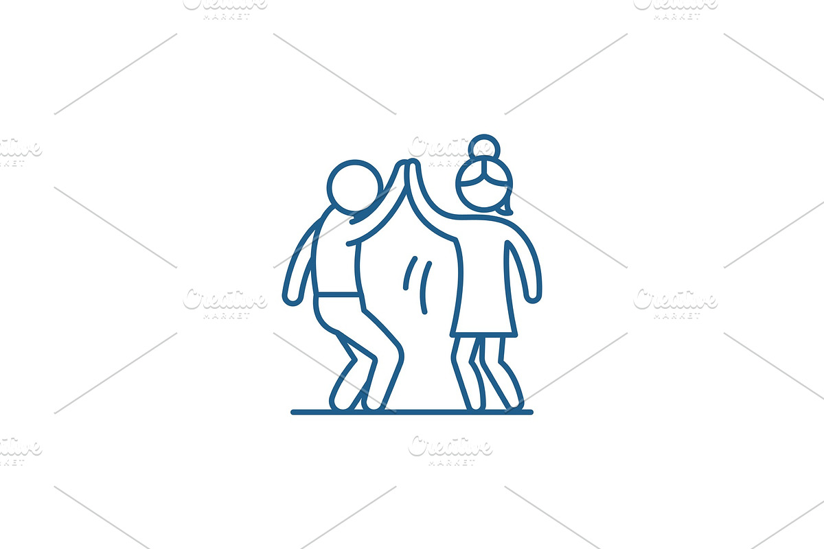 Man and woman are dancing line icon in Illustrations - product preview 8