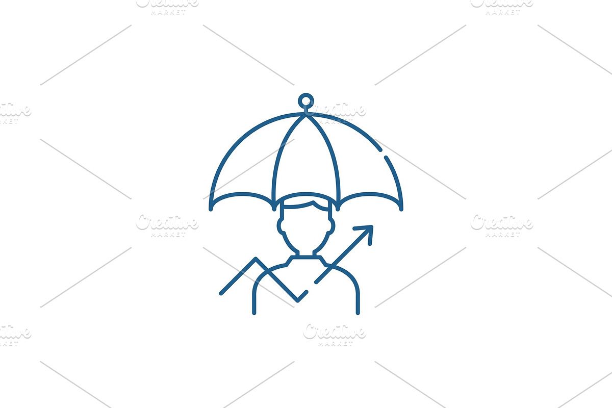 Management of risks line icon in Illustrations - product preview 8