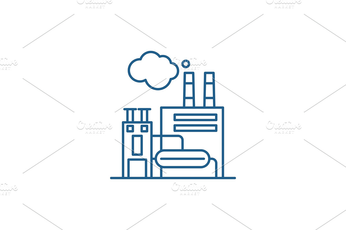 Manufacturing facility line icon in Illustrations - product preview 8