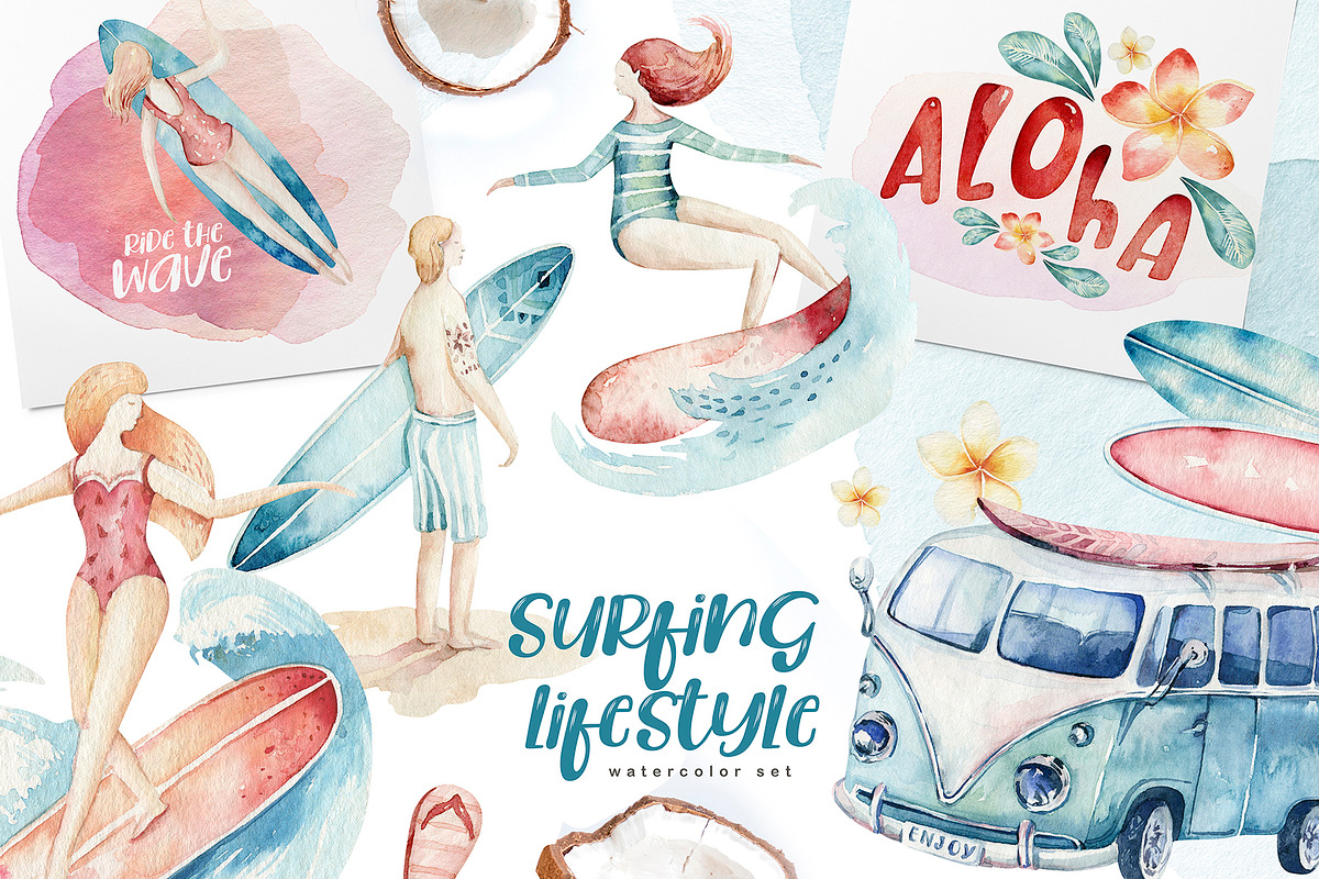 Surfing Lifestyle in Illustrations - product preview 8