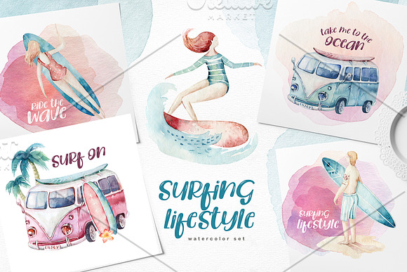 Surfing Lifestyle in Illustrations - product preview 3
