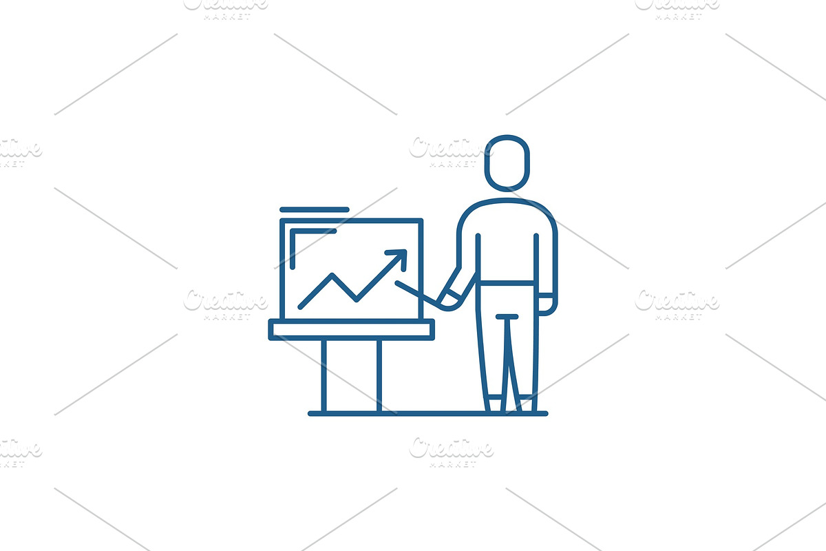 Marketing presentation line icon in Illustrations - product preview 8