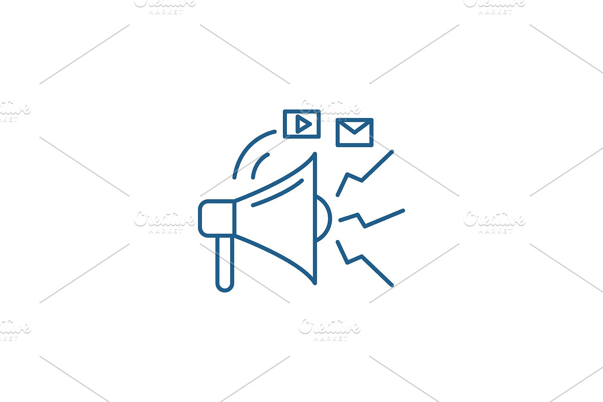 Marketing promotions line icon in Illustrations - product preview 8