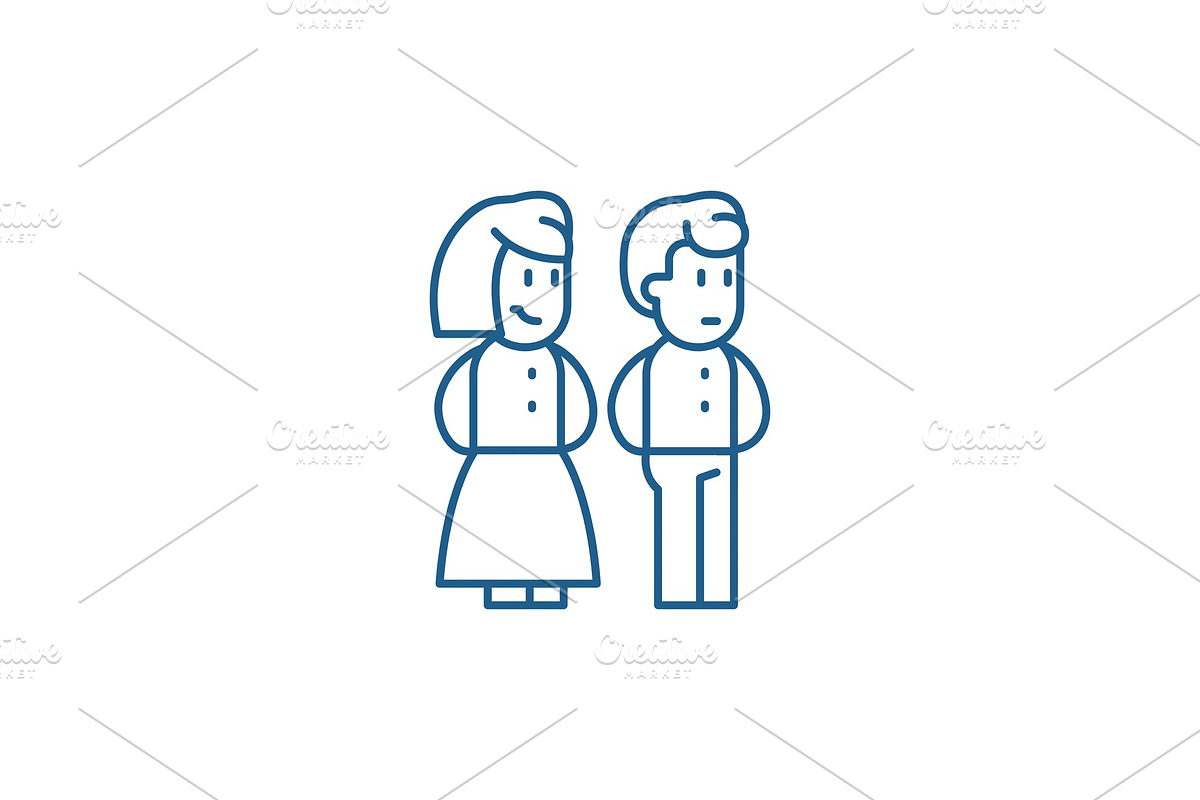 Married couple line icon concept in Illustrations - product preview 8