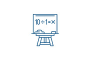 Maths line icon concept. Maths flat