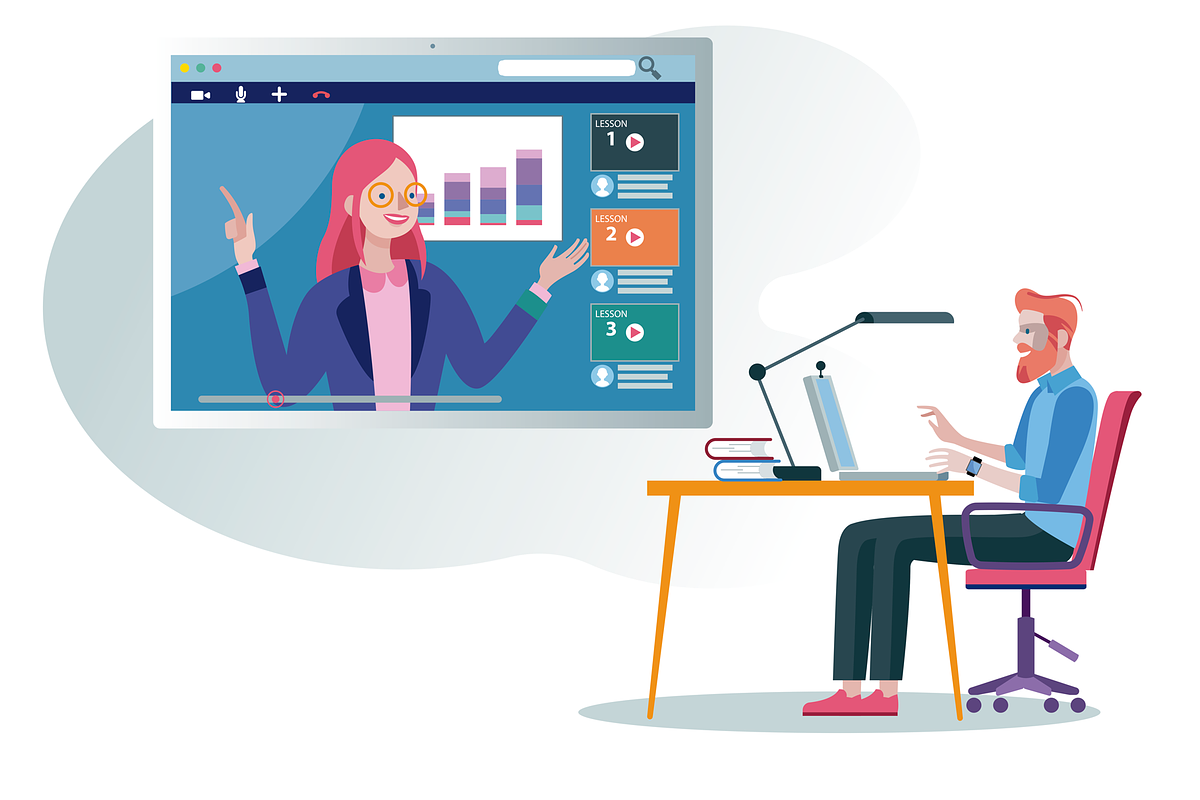 E-learning and business Man in Illustrations - product preview 8