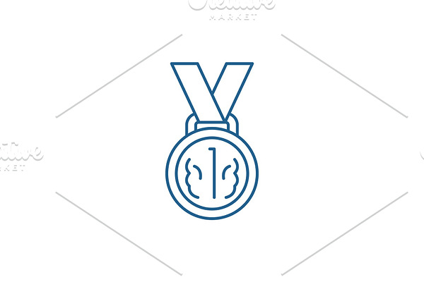 Medal first place line icon concept