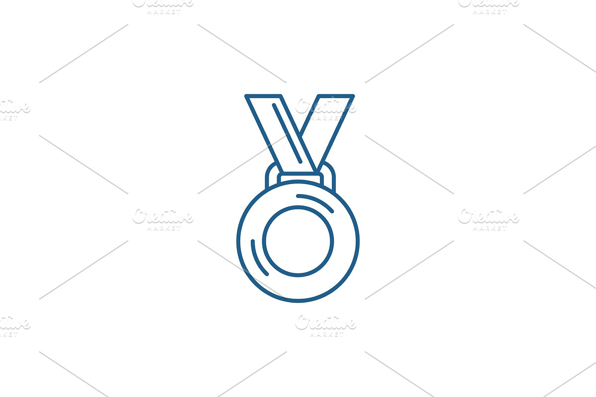 Medal winner line icon concept in Illustrations - product preview 8
