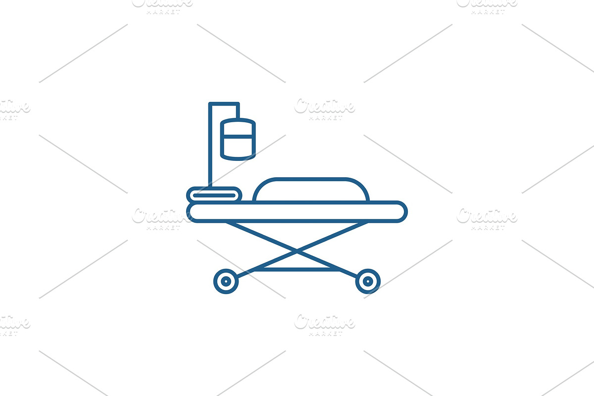 Medical bed line icon concept in Objects - product preview 8