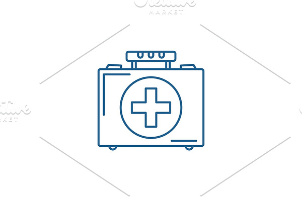 Medical case line icon concept