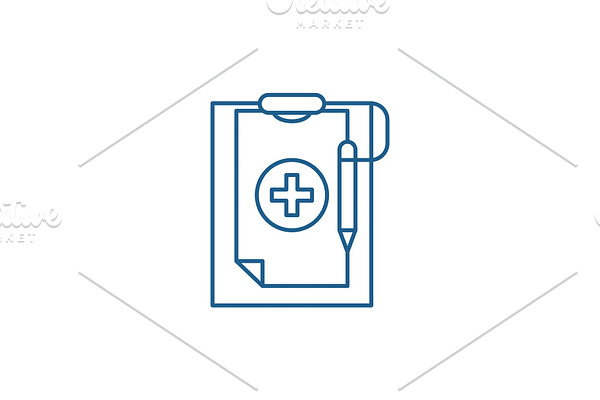 Medical diagnosis line icon concept