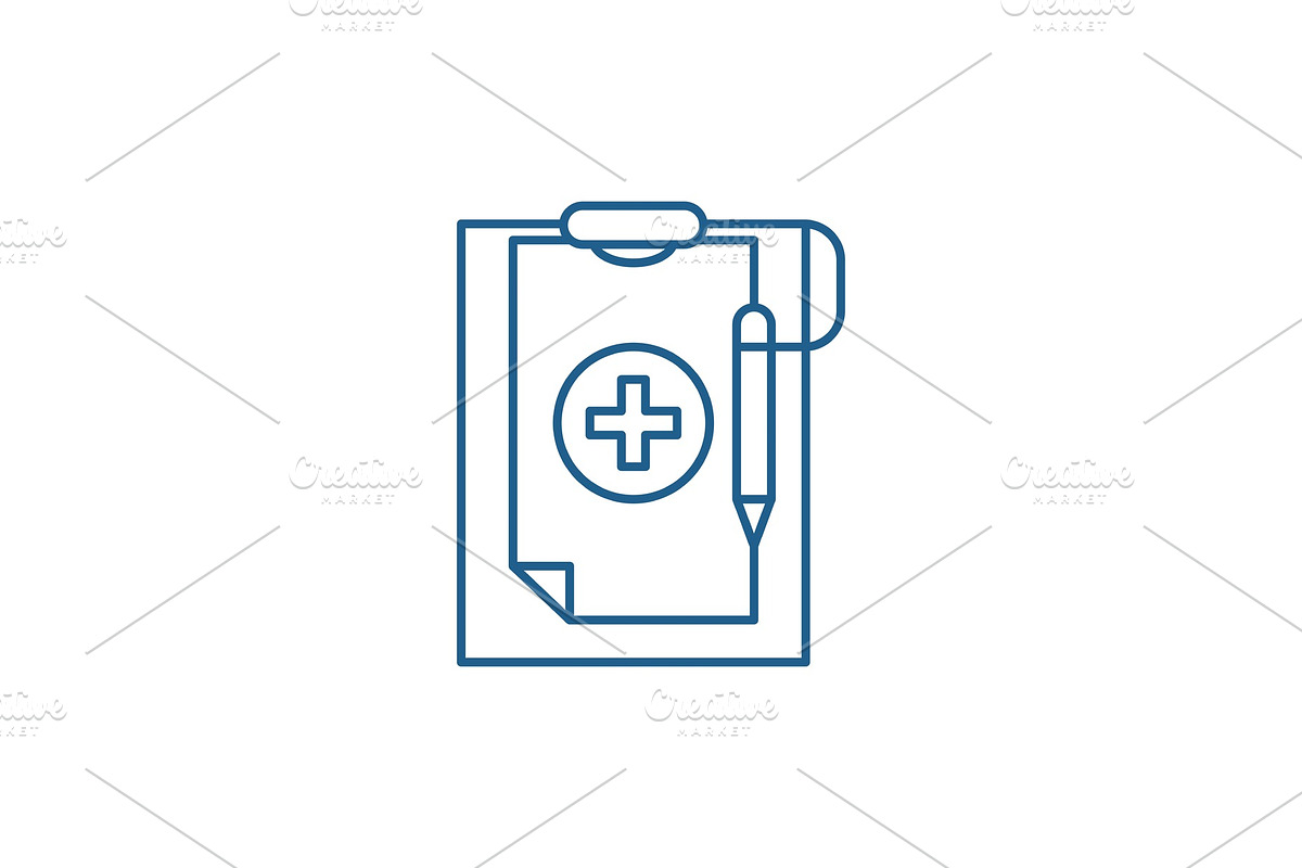 Medical diagnosis line icon concept in Objects - product preview 8