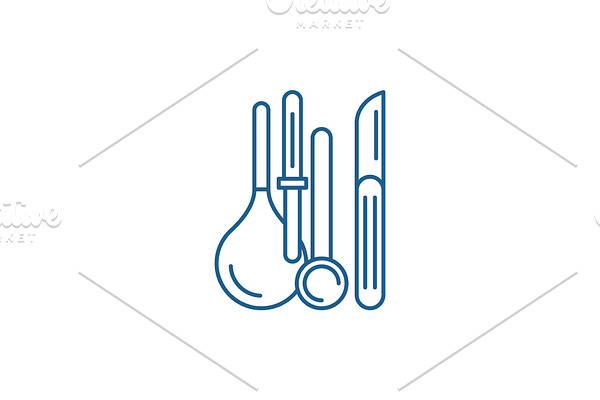 Medical instruments line icon