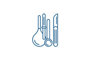 Medical instruments line icon