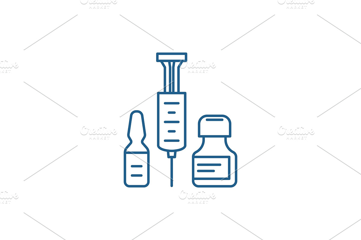 Medical shots line icon concept in Objects - product preview 8