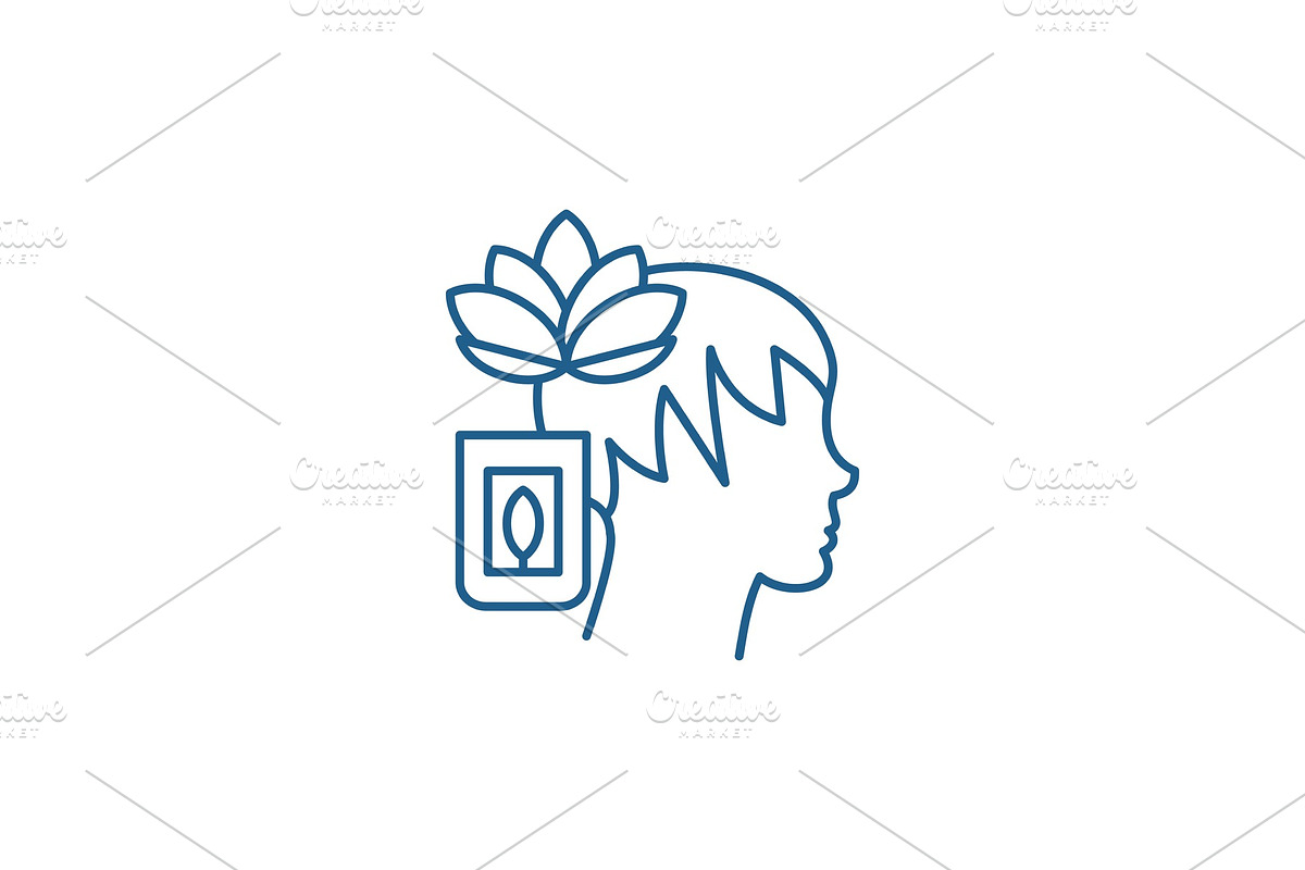 Meditation line icon concept in Illustrations - product preview 8