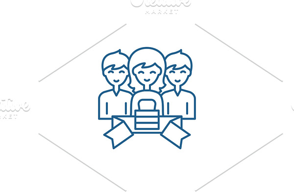 Membership line icon concept