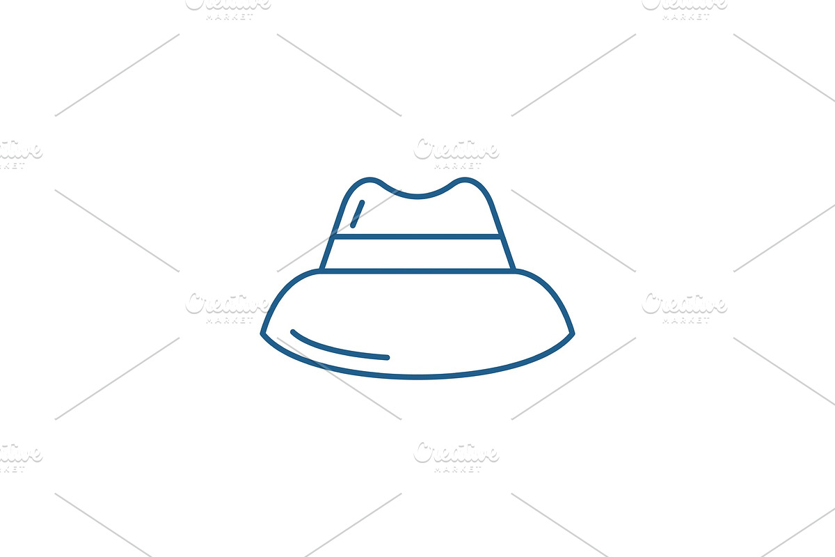 Mens hat line icon concept. Mens hat in Illustrations - product preview 8