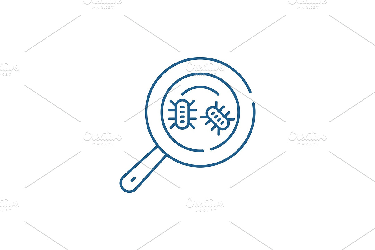 Microbial analysis line icon concept in Illustrations - product preview 8