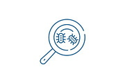 Microbial analysis line icon concept