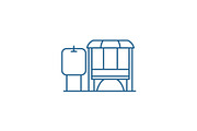Mini gas station line icon concept