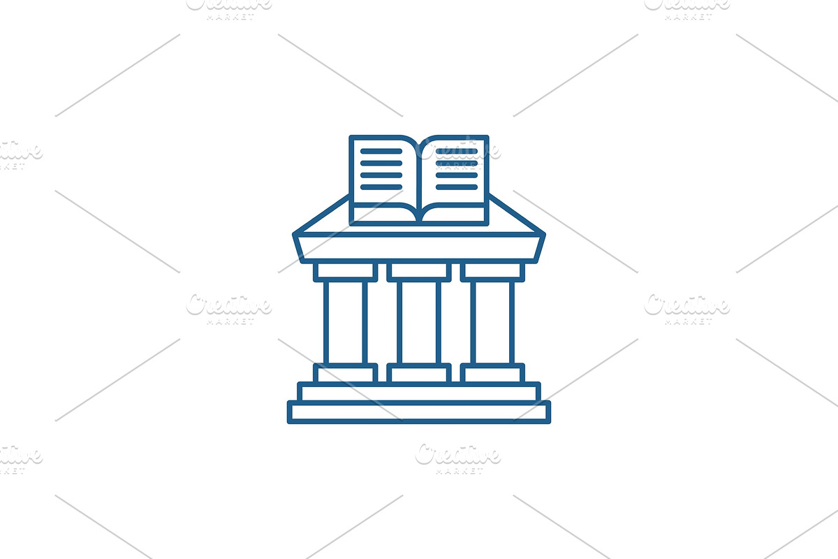 Ministry of education line icon in Illustrations - product preview 8