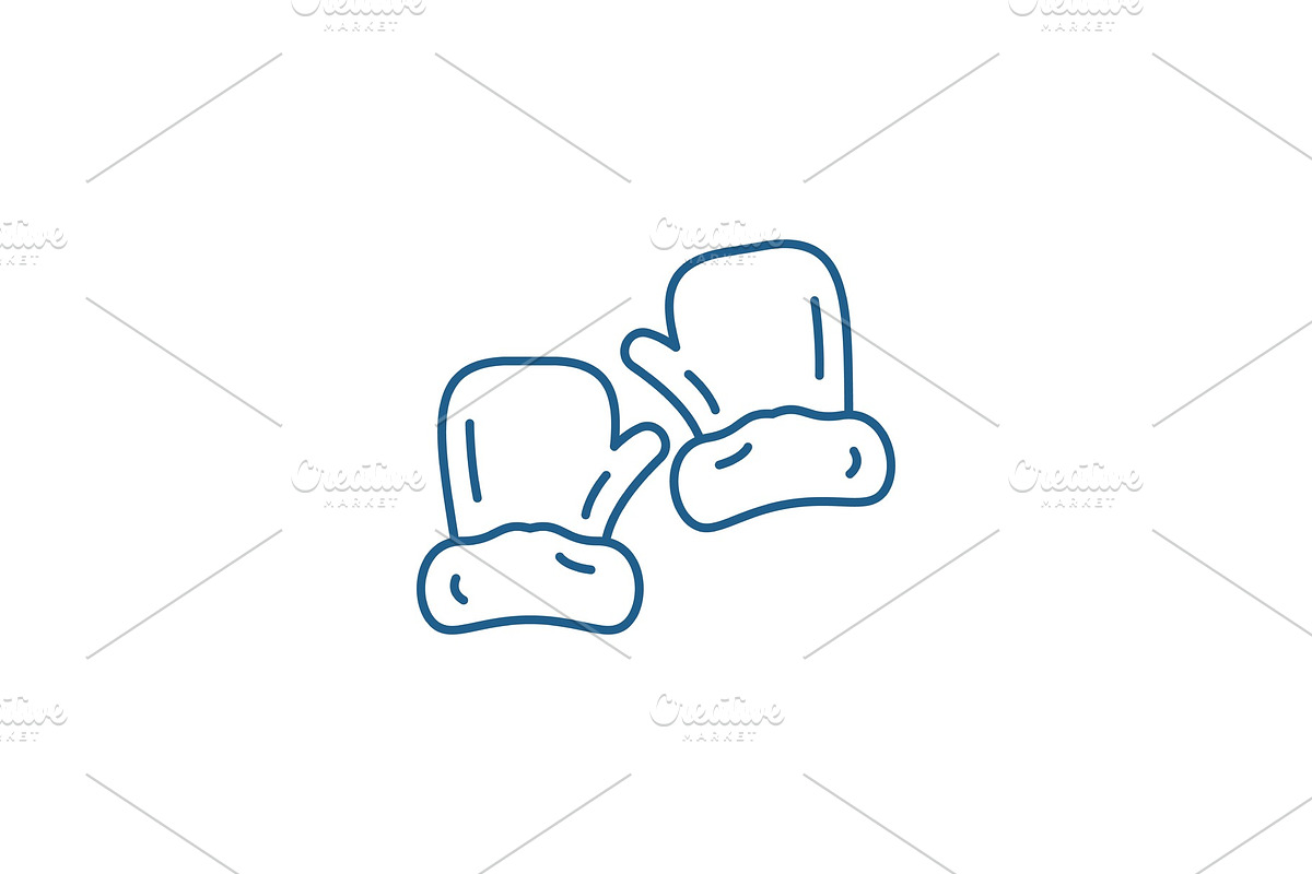Mittens line icon concept. Mittens in Objects - product preview 8