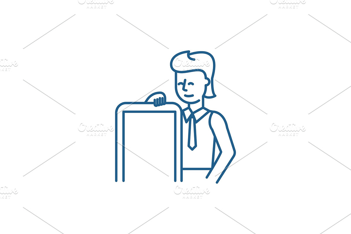 Mobile app development line icon in Illustrations - product preview 8