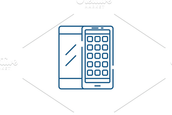 Mobile applications line icon