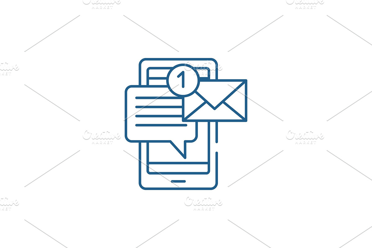 Mobile chat bot line icon concept in Illustrations - product preview 8