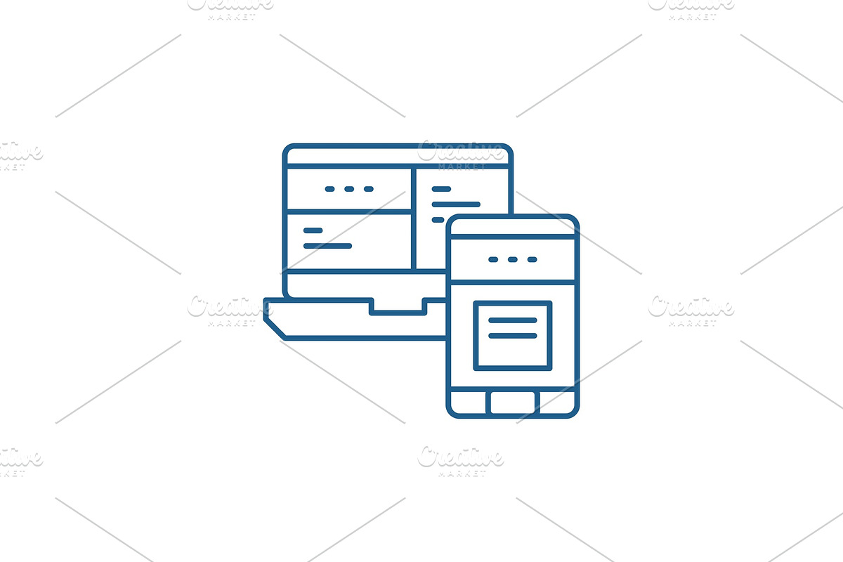 Mobile control system line icon in Illustrations - product preview 8