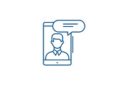 Mobile conversation line icon