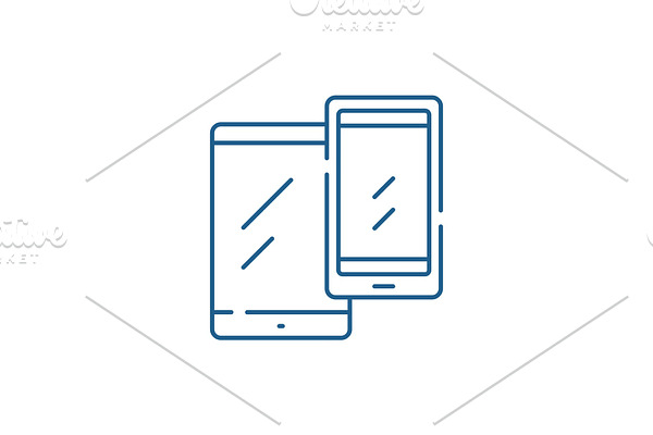 Mobile devices line icon concept