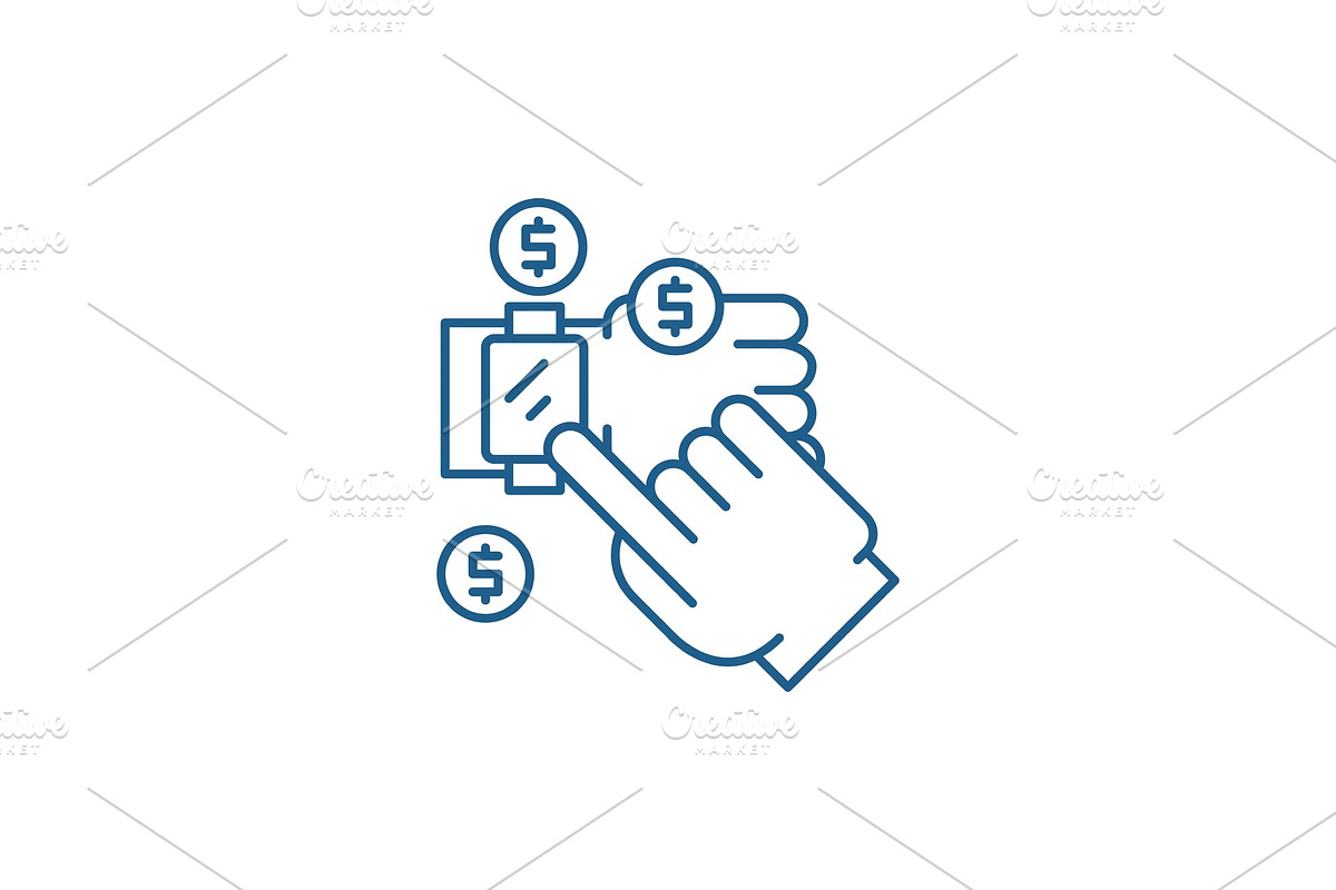 Mobile payments line icon concept in Illustrations - product preview 8