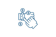 Mobile payments line icon concept