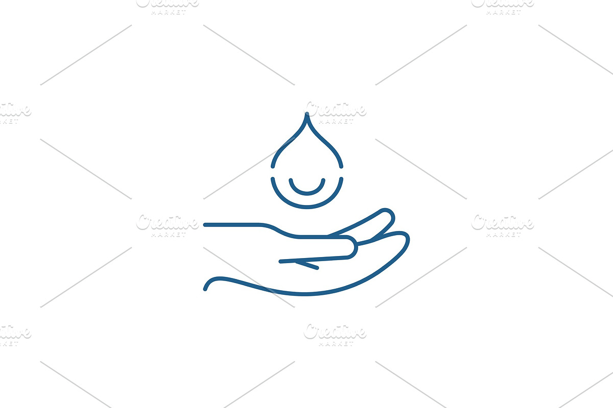 Moisturizing hands line icon concept in Illustrations - product preview 8