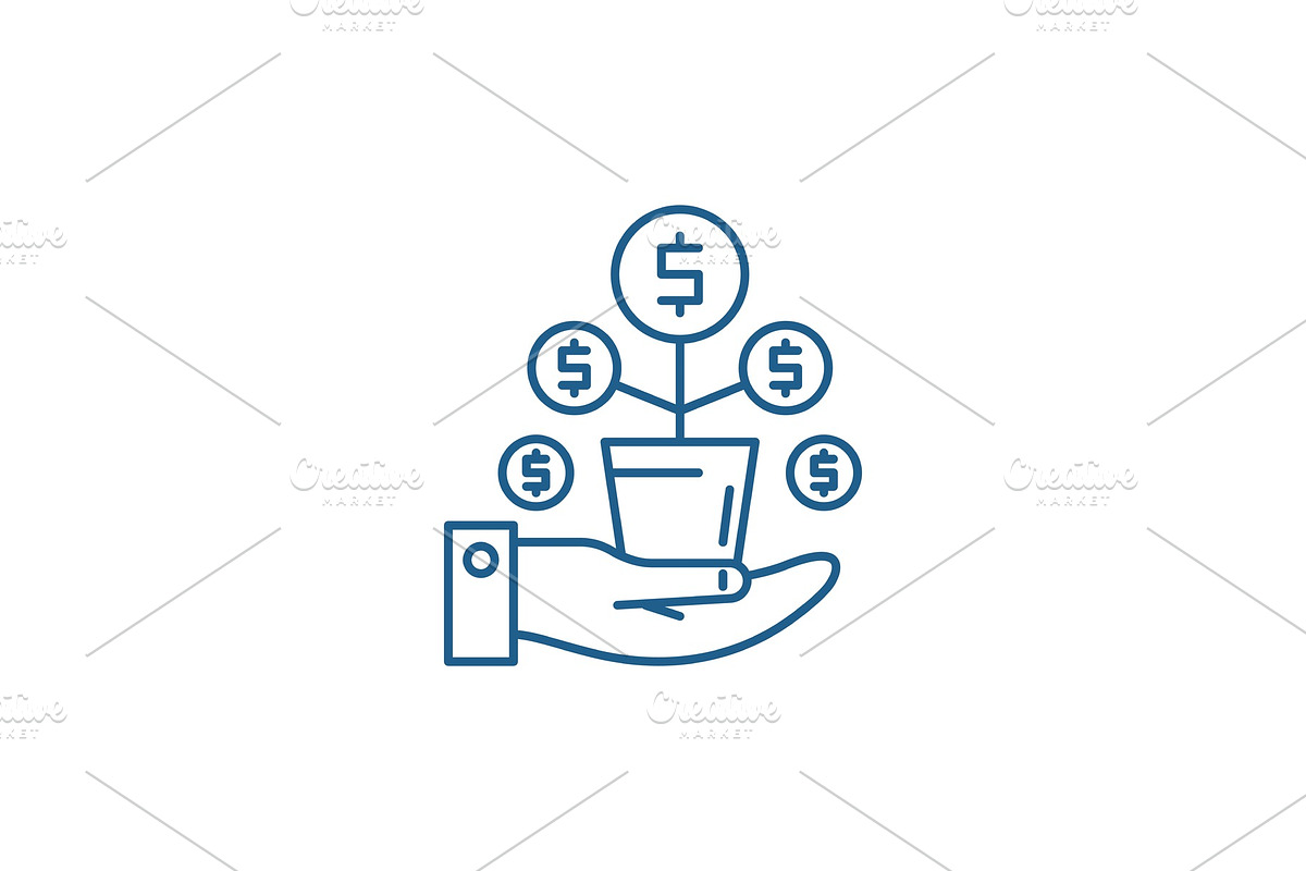 Money tree line icon concept. Money in Illustrations - product preview 8