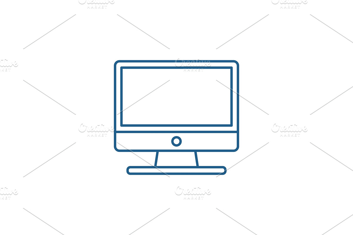 Monitor line icon concept. Monitor in Illustrations - product preview 8