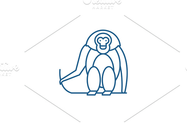 Monkey line icon concept. Monkey