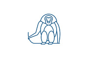 Monkey line icon concept. Monkey