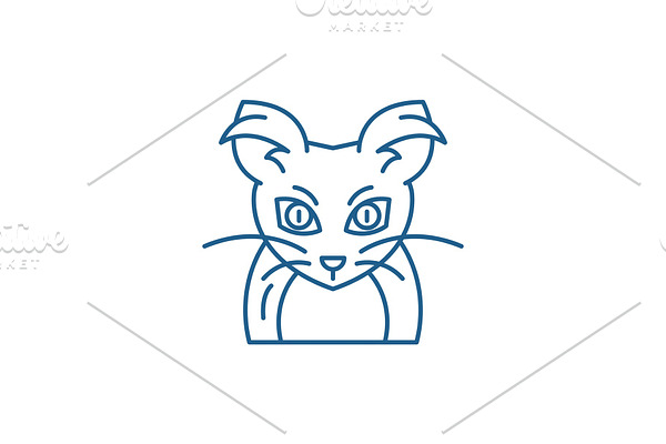 Monster mouse line icon concept