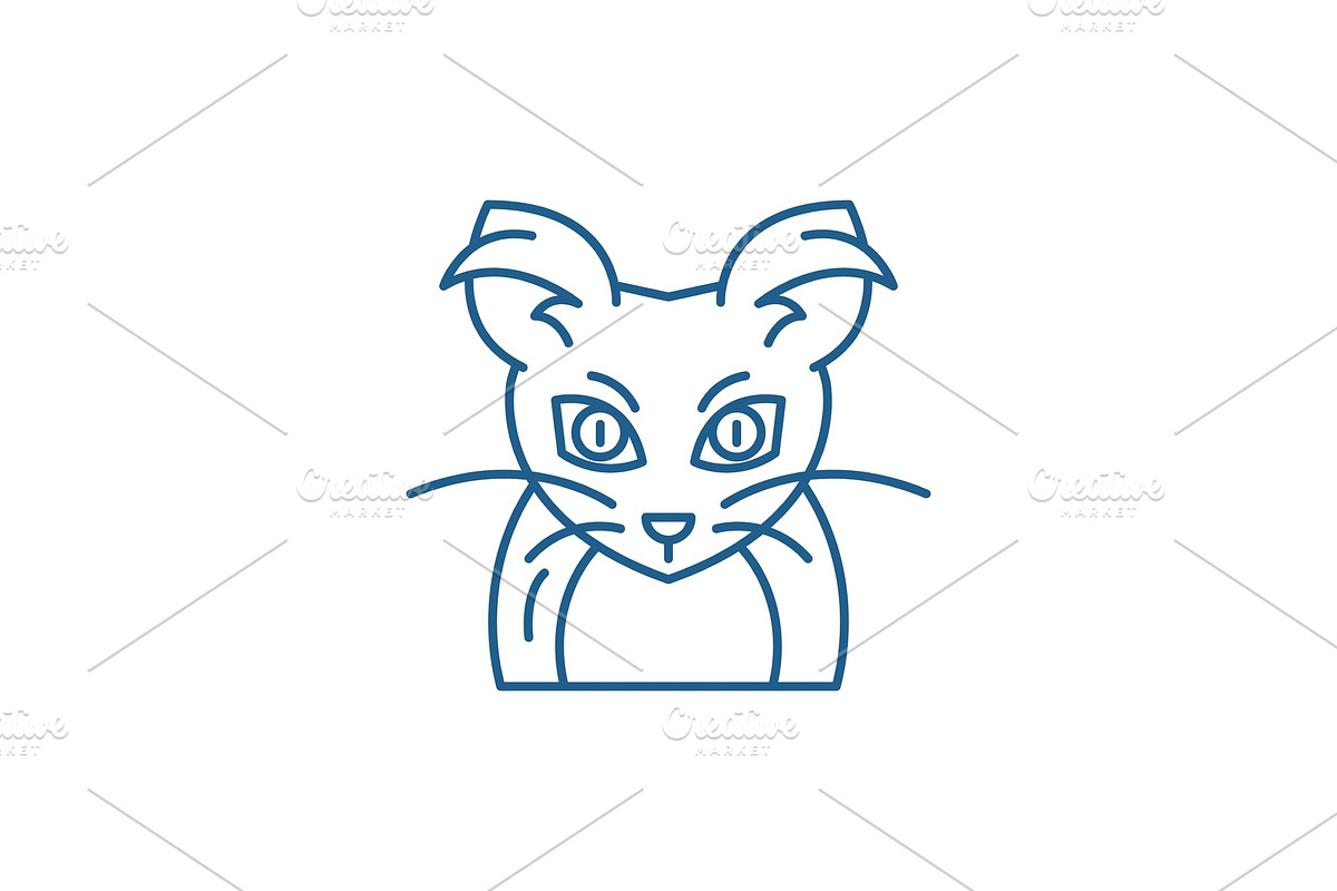 Monster mouse line icon concept in Illustrations - product preview 8