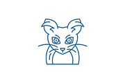 Monster mouse line icon concept