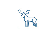 Moose line icon concept. Moose flat