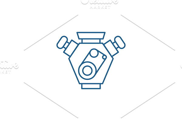Motor cars line icon concept. Motor
